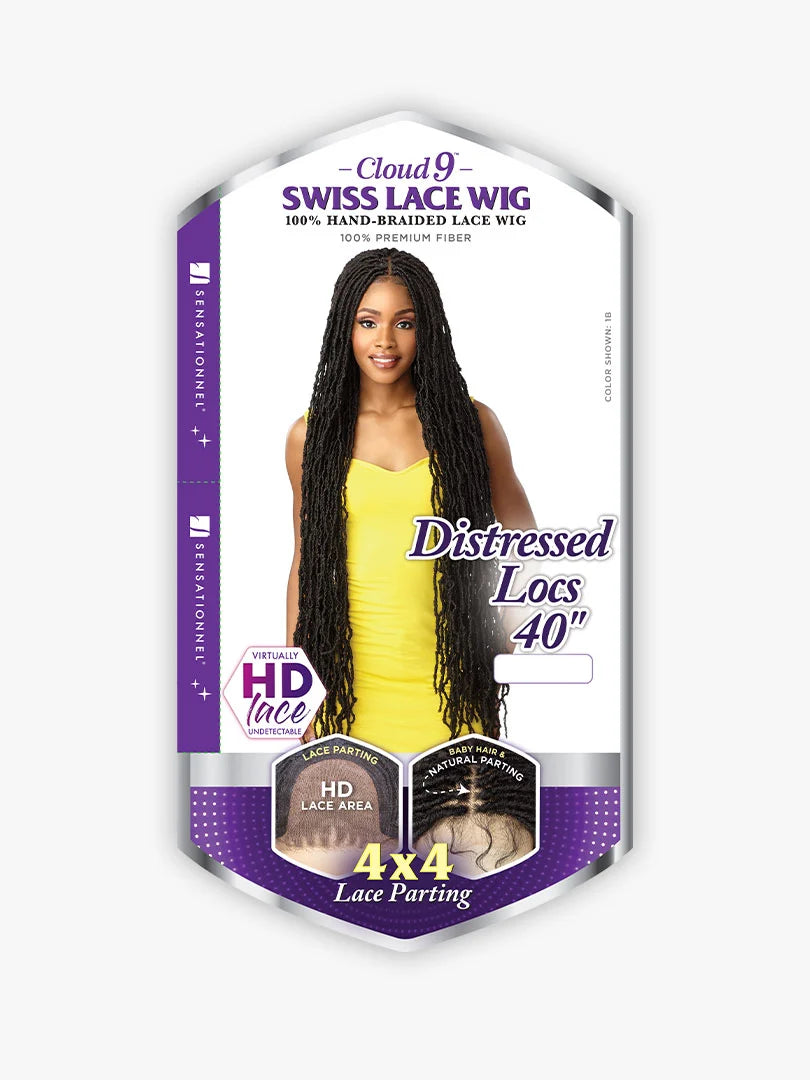Sensationnel Collection® Cloud 9® Swiss Lace Wig™ 4X4 Braid Distressed Locs 40"