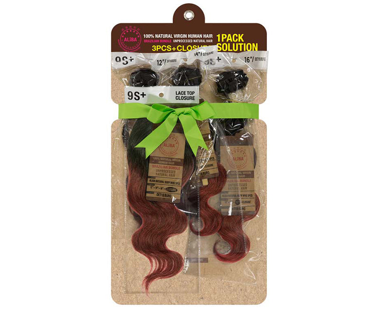 Janet Collection® 9s+ Aliba Natural Body Wvg 3pcs + Closure