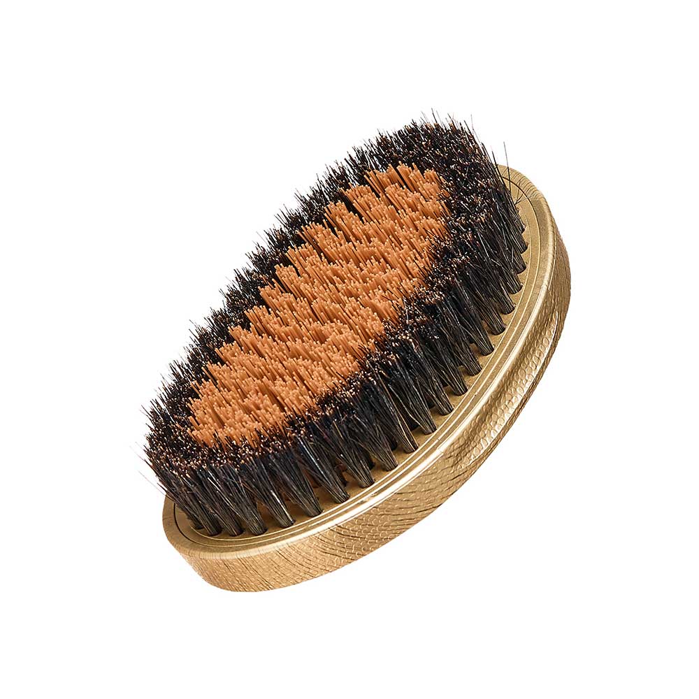 Red by KISS® Bow Wow X Pocket Wave Premium Metallic 2-in-1 Boar Brush with Case (GOLD)
