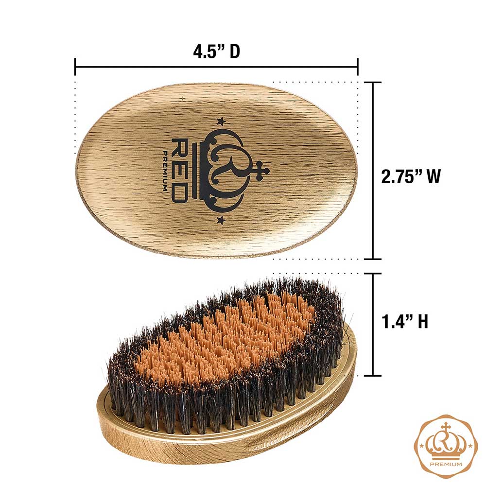 Red by KISS® Bow Wow X Pocket Wave Premium Metallic 2-in-1 Boar Brush with Case (GOLD)