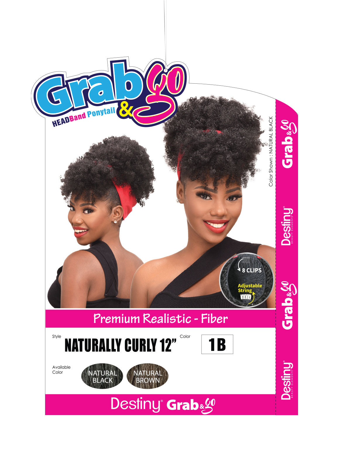 Bijoux® Destiny® Grab & Go Headband Wigs Natural Curly 12"