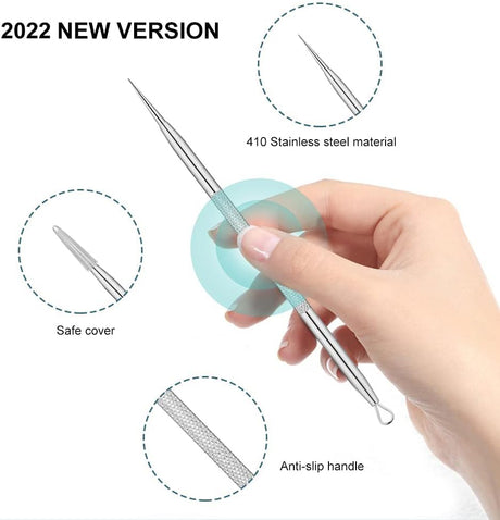 Magic Collection® Blackhead Remover, 2 PCS Pimple Popper ,Stainless Steel Pimple Extractor