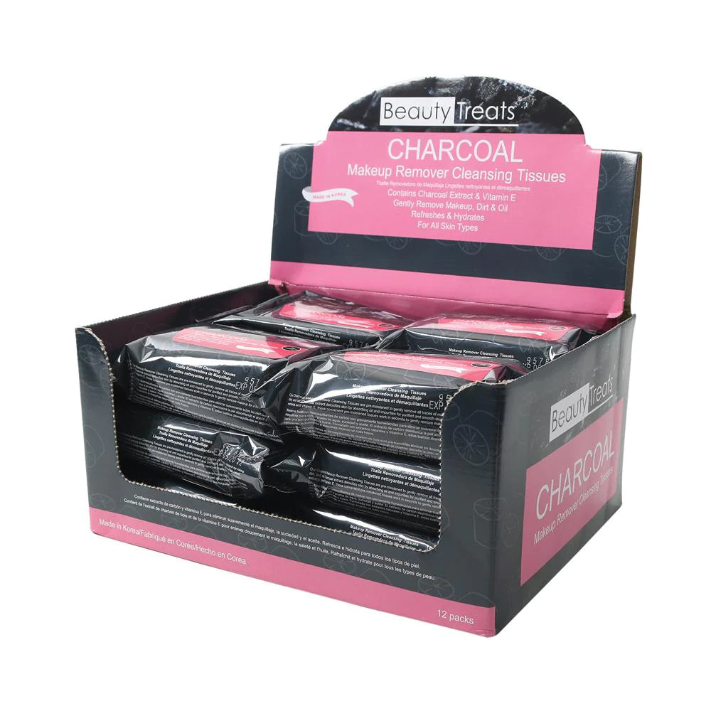 Beauty Treats® Charcoal Makeup Remover Cleansing Tissues