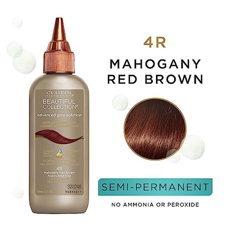 Clairol Professional® Beautiful Advanced Gray Solutions, (4R) Semi-Permanent Hair Color for Gray Coverage