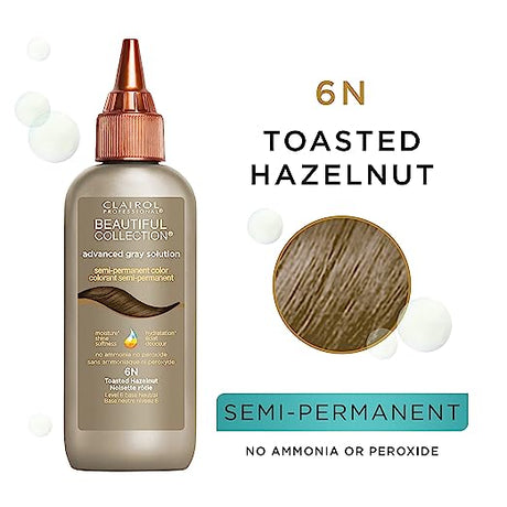 Clairol Professional® Beautiful Advanced Gray Solutions, (6N) Semi-Permanent Hair Color for Gray Coverage