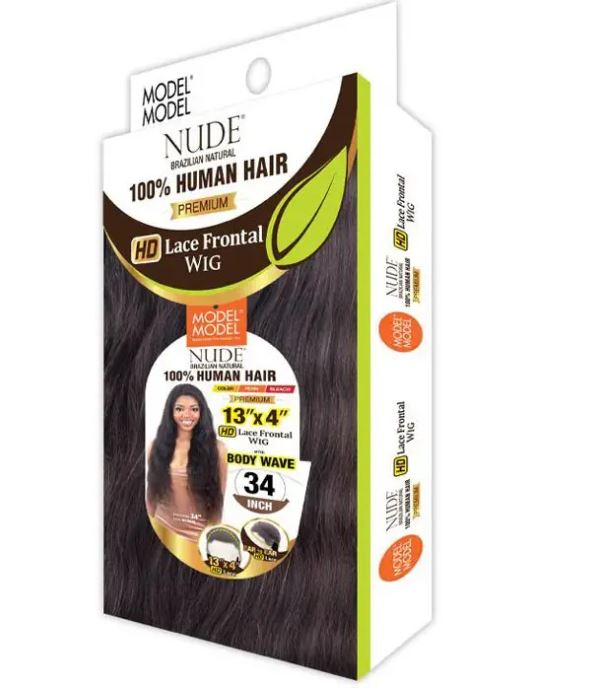Model Model® 13"x4" HD Lace Frontal Wig Nude Brazilian Natural 100% Human Hair Body Wave 20"