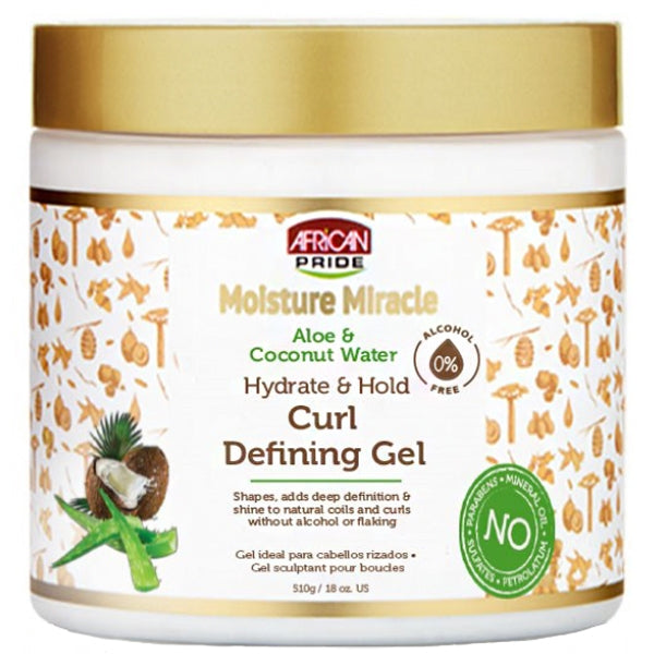 African Pride® Moisture Miracle Aloe & Coconut Water Hydrate & Hold Curl Defining Gel (18 oz.)