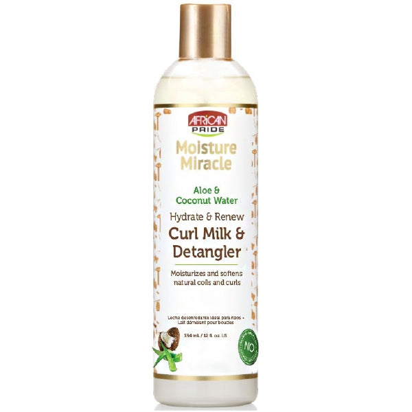 African Pride® Moisture Miracle Aloe & Coconut Water Hydrate & Renew Curl Milk Detangler (12 oz.)