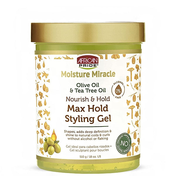 African Pride® Moisture Miracle Olive Oil & Tea Tree Oil Max Hold Styling Gel (12 oz.)