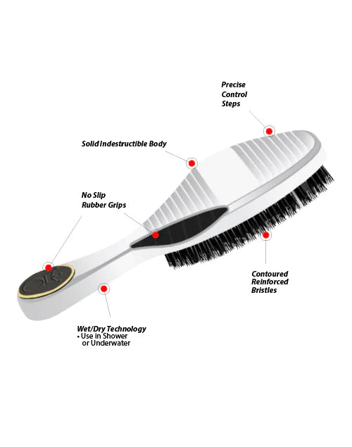 Crown 360 Onyx Black - Hard Wave Brush