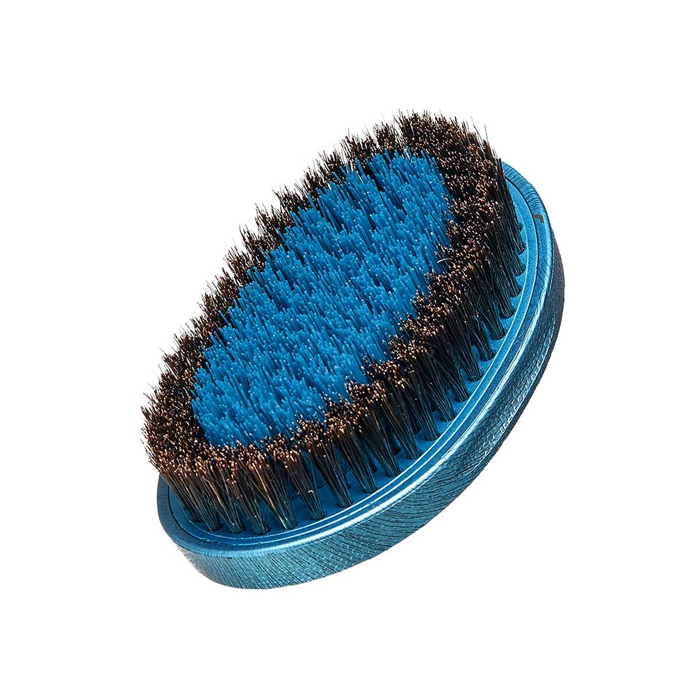 Red by KISS® Bow Wow X Pocket Wave Premium Metallic 2-in-1 Boar Brush with Case (BLUE)