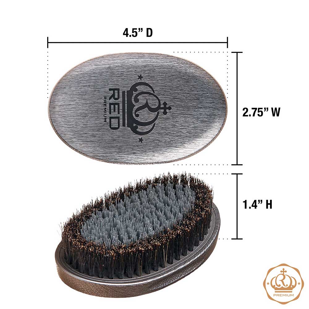 Red by KISS® Bow Wow X Pocket Wave Premium Metallic 2-in-1 Boar Brush with Case (SILVER)