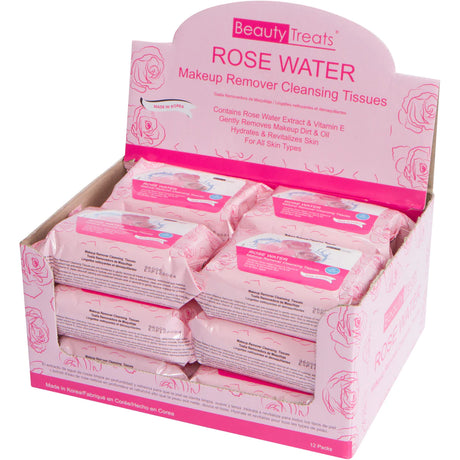 Beauty Treats® Rose Water Makeup Remover Cleansing Tissues