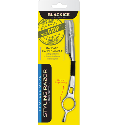 Black Ice® Standard Handle with Grip Straight Razor