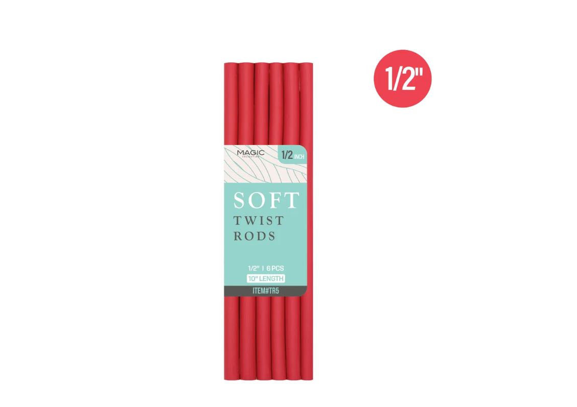 Magic Collection® Twisted Foam Hair Roller (1/2") - 6 pcs