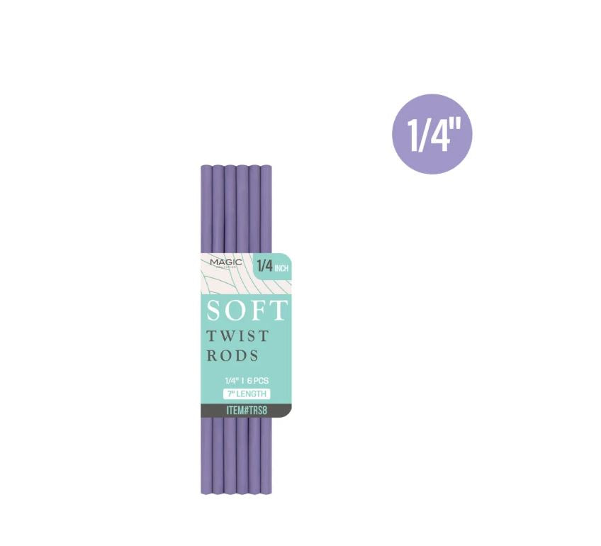 Magic Collection® Twisted Foam Hair Roller (1/4") - 6 pcs