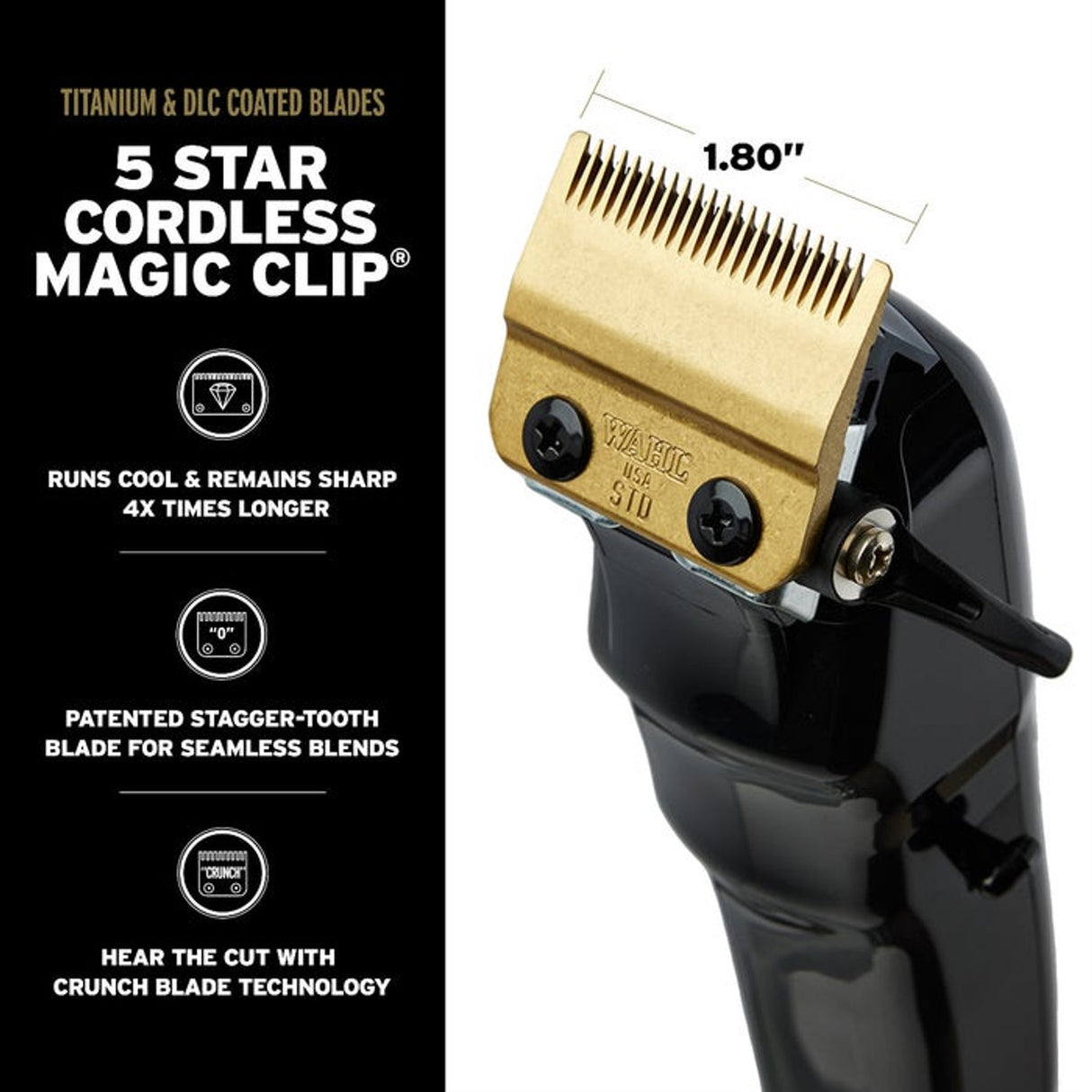 Wahl® 5-Star Cordless Black Barber Magic Clip Clipper & Detailer Trimmer (Combo)