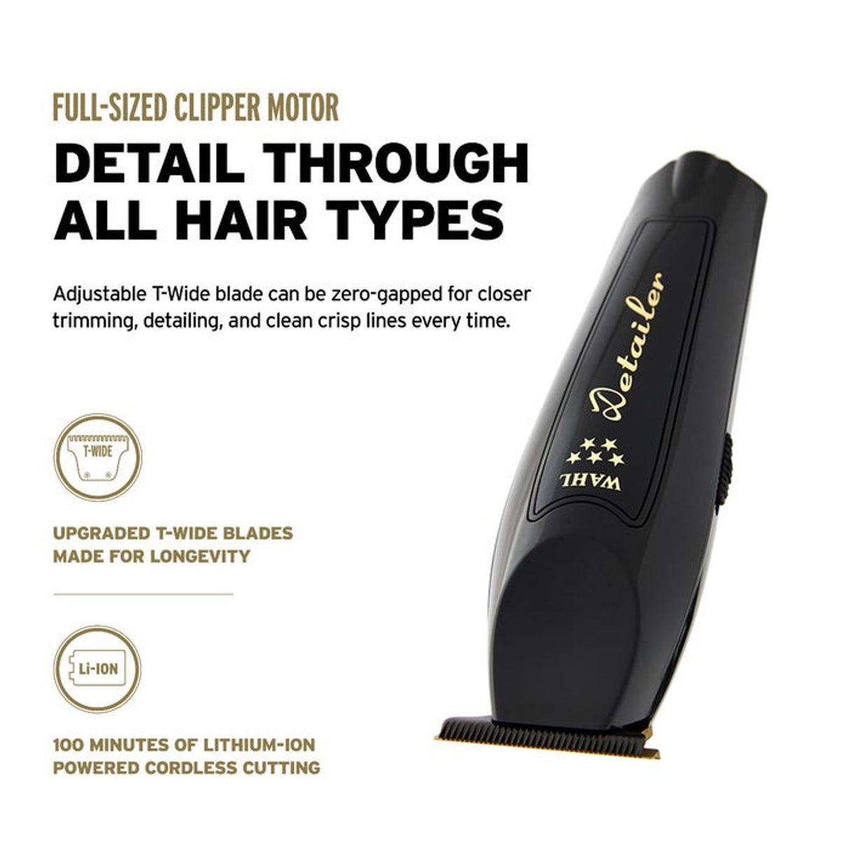 Wahl® 5-Star Cordless Black Barber Magic Clip Clipper & Detailer Trimmer (Combo)