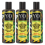 YO® 100% Natural African Black Soap with Wild-crafted Purple Sea Moss, Black Seed Oil & Jojoba Oil, Shea Butter, All In One Liquid Soap Lemongrass (8 oz)