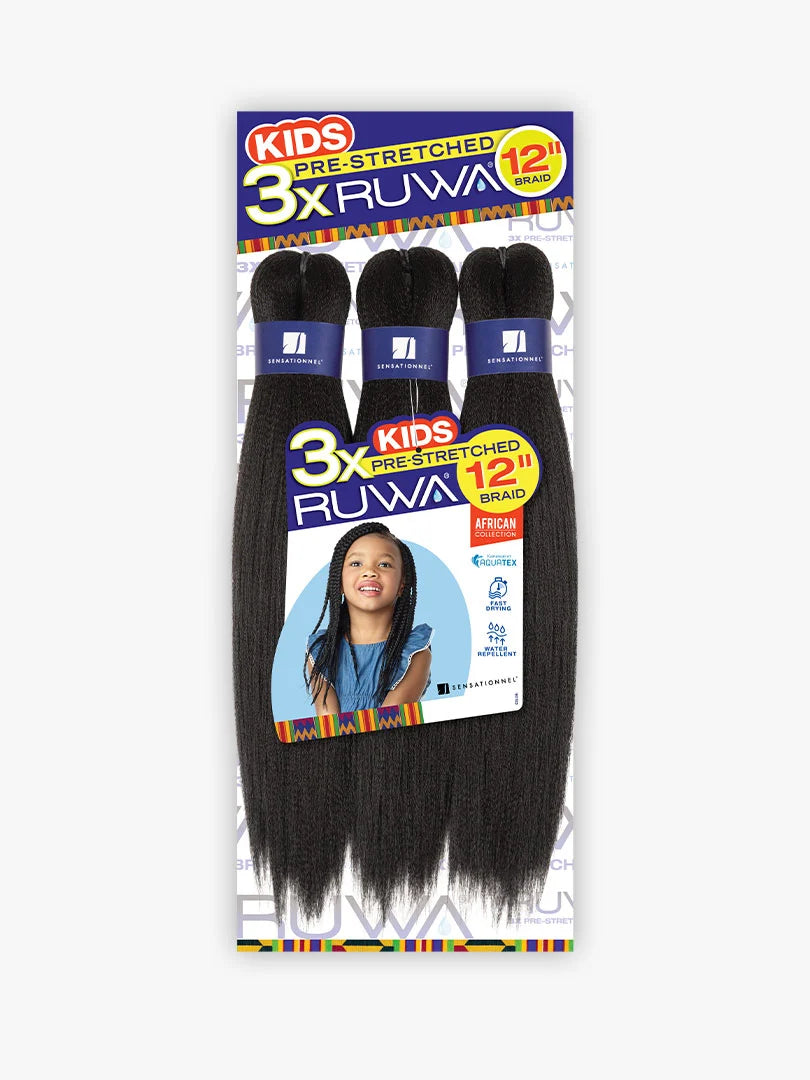 Sensationnel Collection® RUWA® 3X Kid's Pre-Stretched Braid Hair 12″