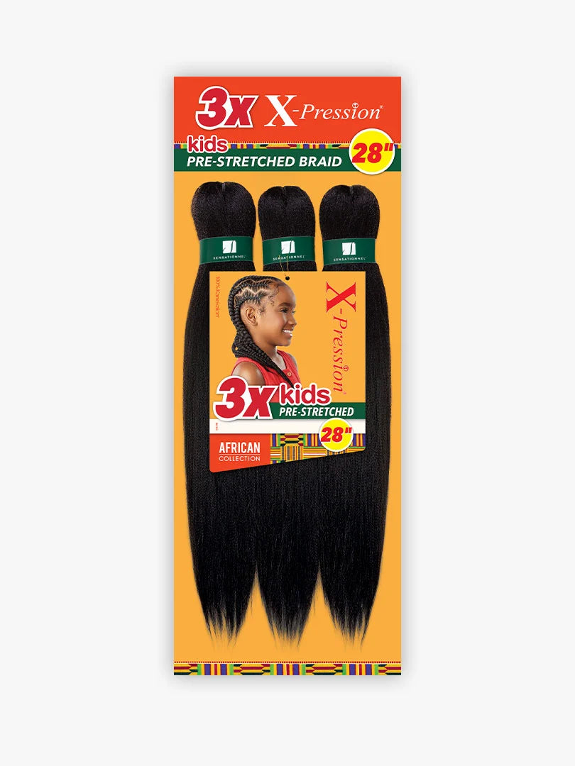 Sensationnel Collection® X-Pression® 3X Kid's Pre-Stretched Braid Hair (African Collection) 28"