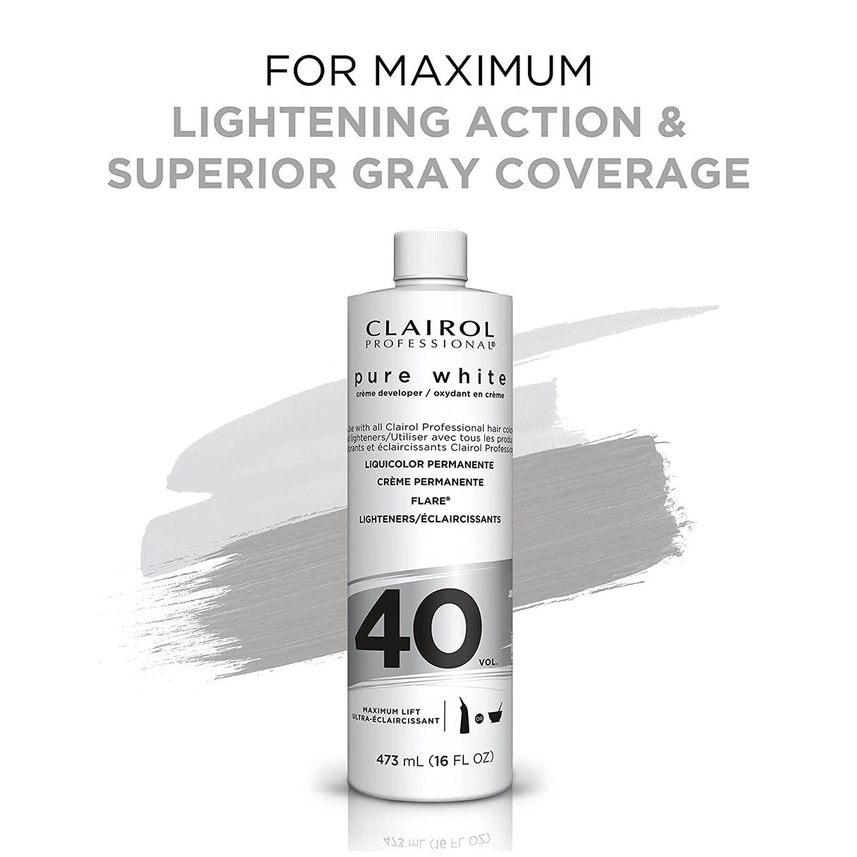 Clairol Professional® 40 vol. Pure White Hair Developers for Lightening & Gray Coverage (16 oz.)