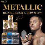 Red by KISS® Bow Wow X Pocket Wave Premium Metallic 2-in-1 Boar Brush with Case (GOLD)