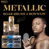 Red by KISS® Bow Wow X Pocket Wave Premium Metallic 2-in-1 Boar Brush with Case (SILVER)