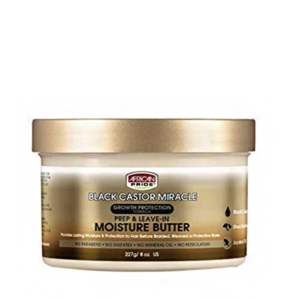 African Pride® Black Castor Miracle Prep & Leave-In Moisture Butter (8 oz.)