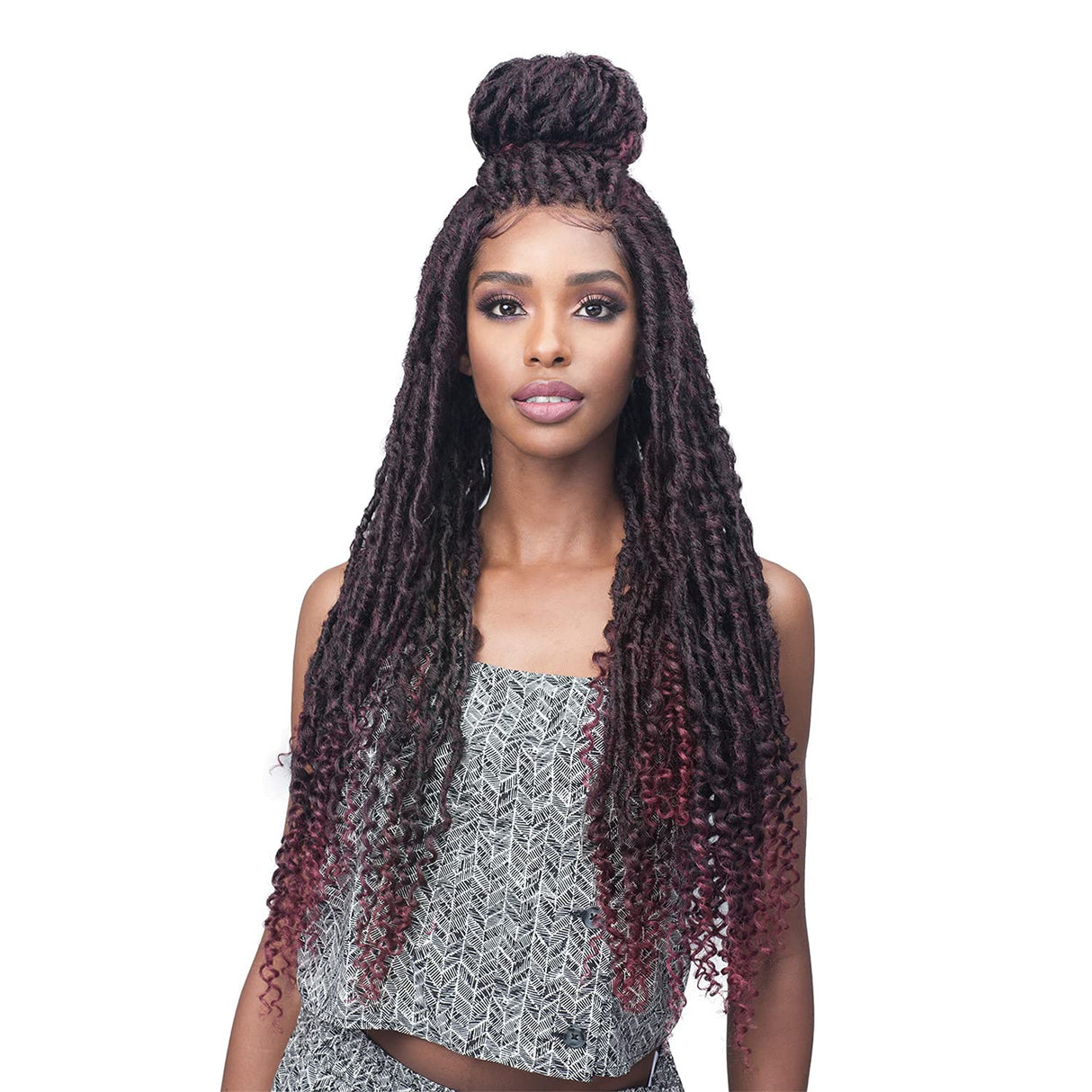 BOBBI BOSS® BOSS Lace® First Class Hair® Natural Style Wig Braided Lace Front Wig Free Parting Nu Locs Curly Tip MLF619