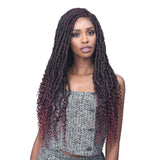 BOBBI BOSS® BOSS Lace® First Class Hair® Natural Style Wig Braided Lace Front Wig Free Parting Nu Locs Curly Tip MLF619