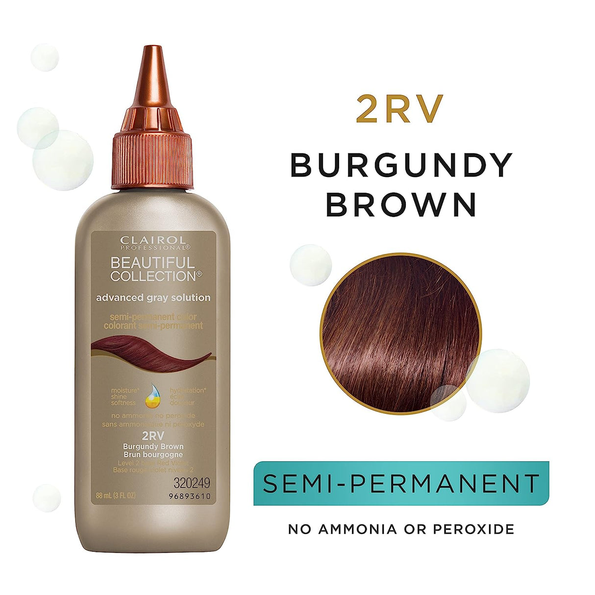 Clairol Professional® Beautiful Advanced Gray Solutions, (2RV) Semi-Permanent Hair Color for Gray Coverage
