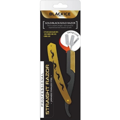 Black Ice® Gold & Black Straight Razor