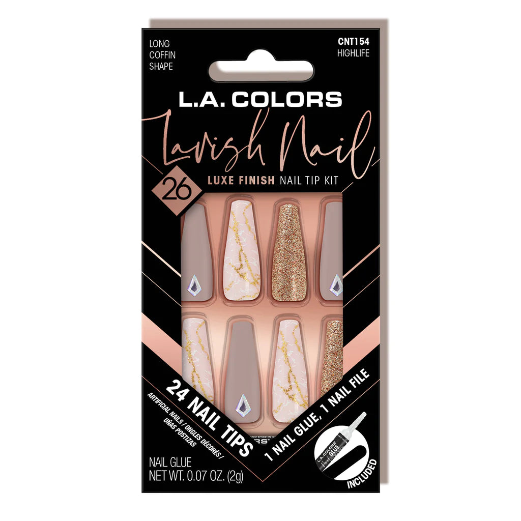 L.A. Colors® Lavish Nail LUXE Finish Nail Tip Kit (CARDED)