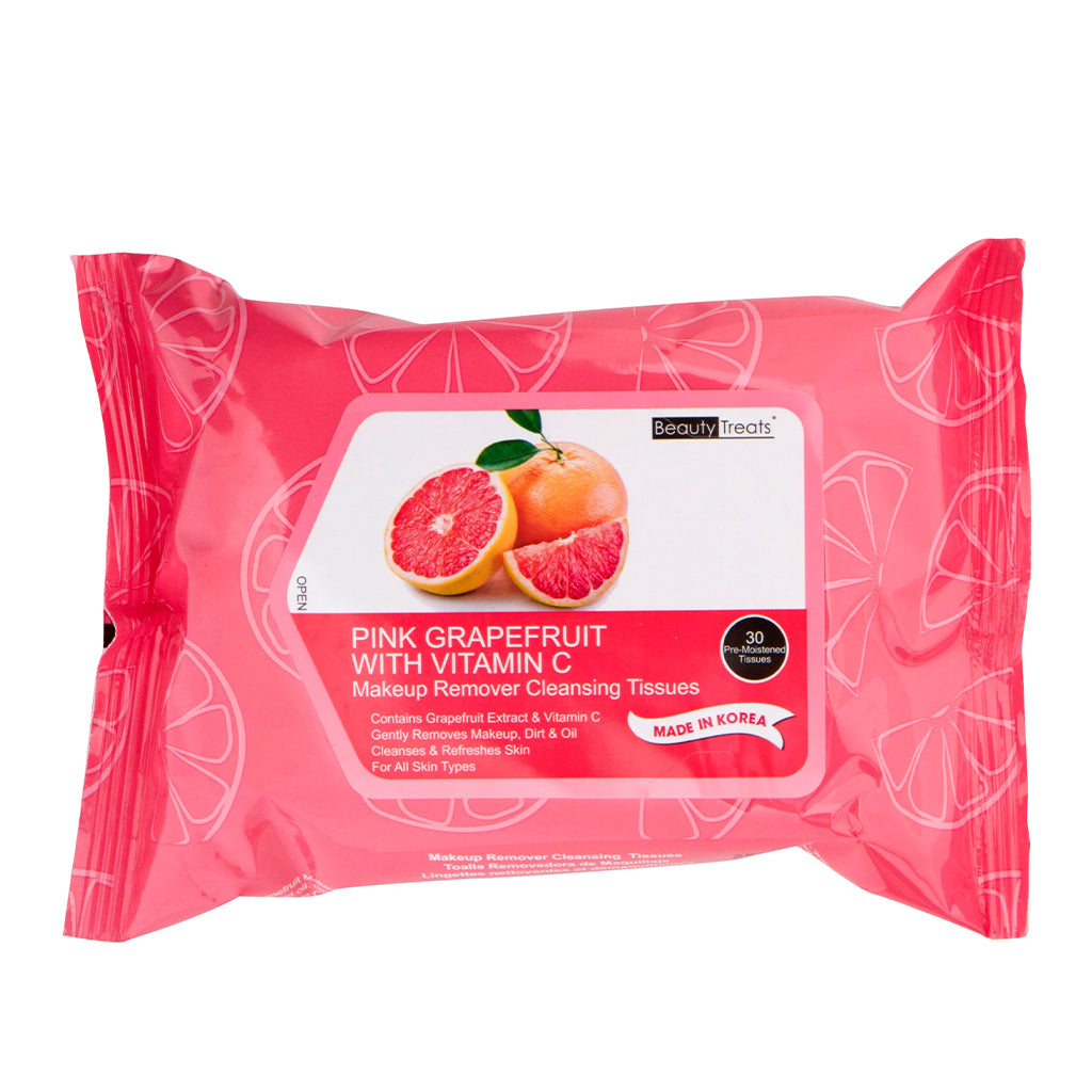 Beauty Treats® Pink Grapefruit Makeup Remover Cleansing Tissues