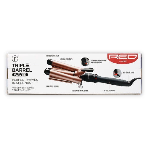 Red by KISS® Triple Barrel Waver 1"