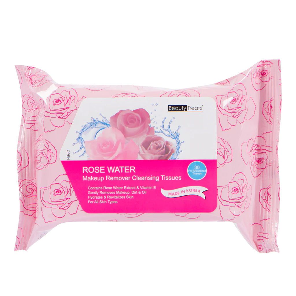 Beauty Treats® Rose Water Makeup Remover Cleansing Tissues