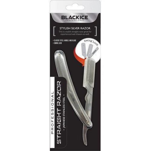 Black Ice® Sylish Silver Straight Razor