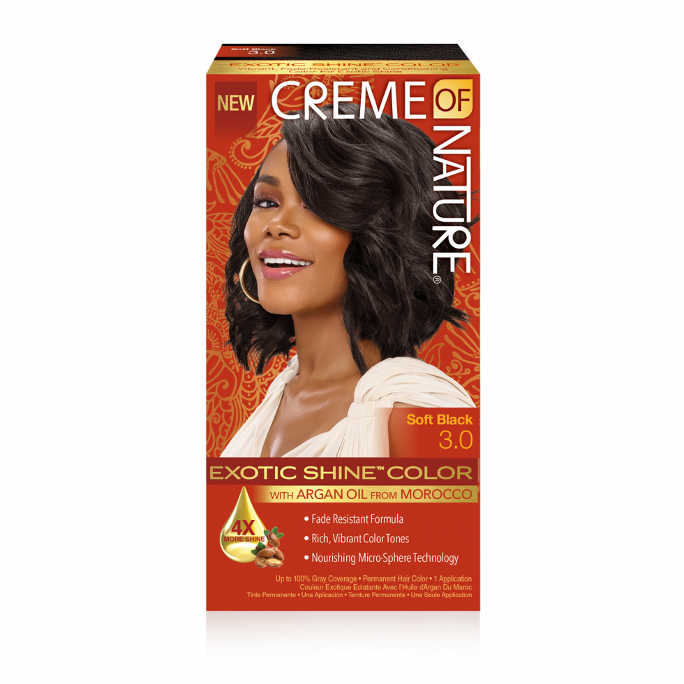 Creme of Nature® ARGAN OIL from MOROCCO Exotic Shine™ Color with Argan Oil from Morocco (3.0 Soft Black)