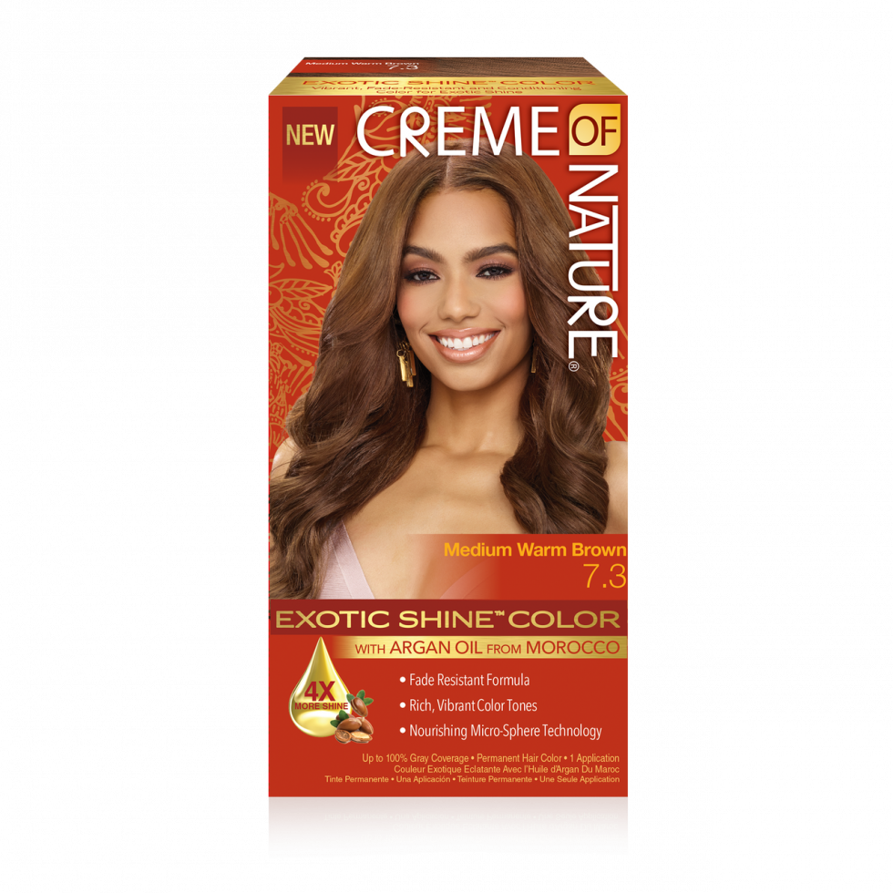 Creme of Nature® ARGAN OIL from MOROCCO Exotic Shine™ Color with Argan Oil from Morocco (7.3 Medium Warm Brown)