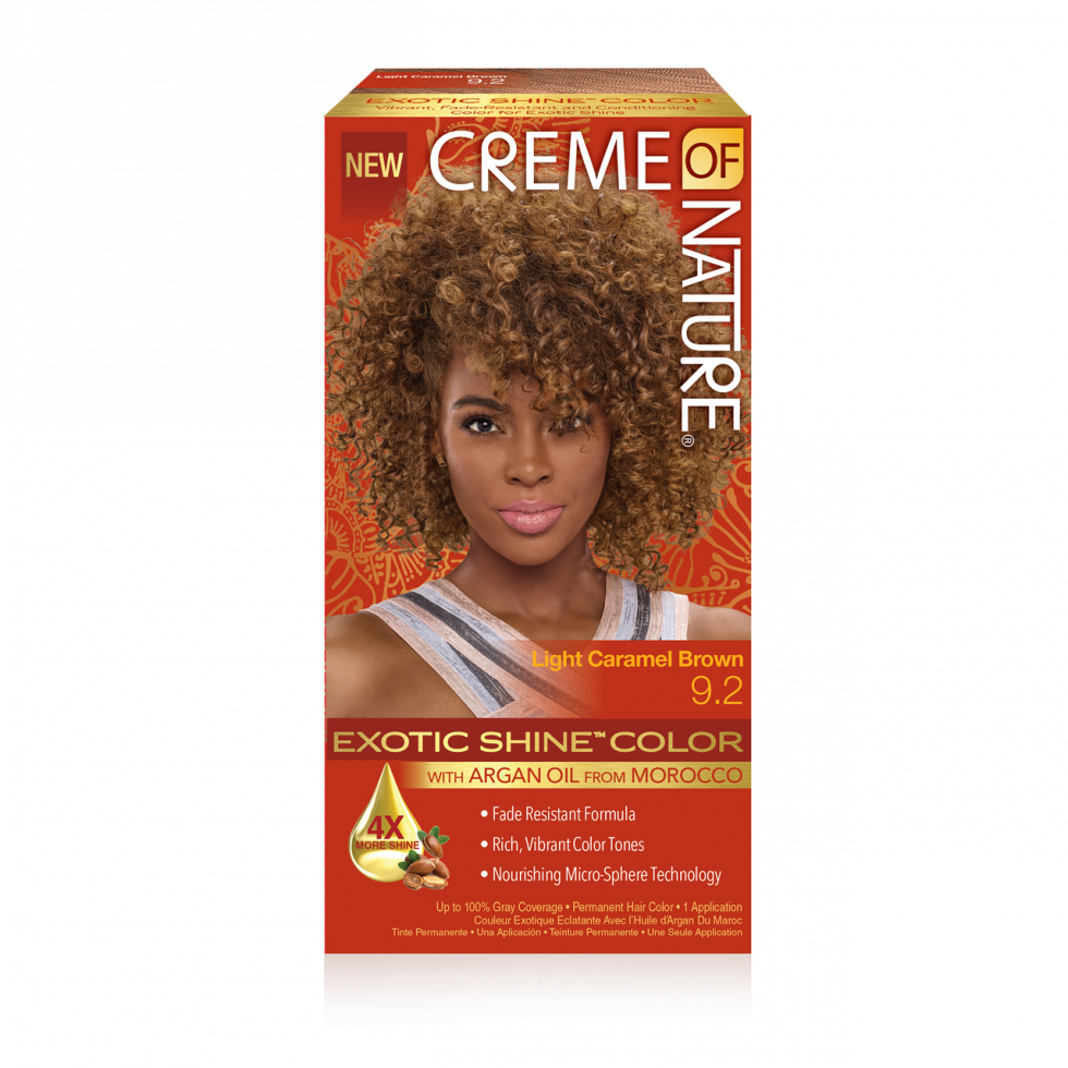 Creme of Nature® ARGAN OIL from MOROCCO Exotic Shine™ Color with Argan Oil from Morocco (9.2 Light Caramel Brown)