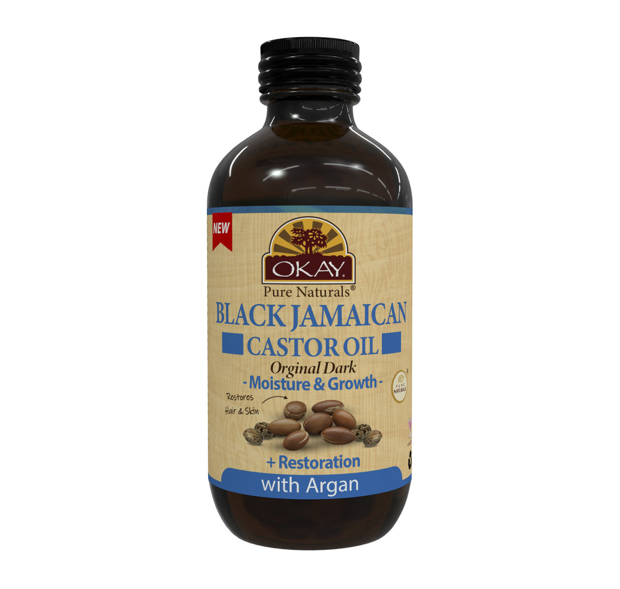 OKAY Pure Natural® Black Jamaican Castor Oil Dark 4oz / 118ml (7 Scents)