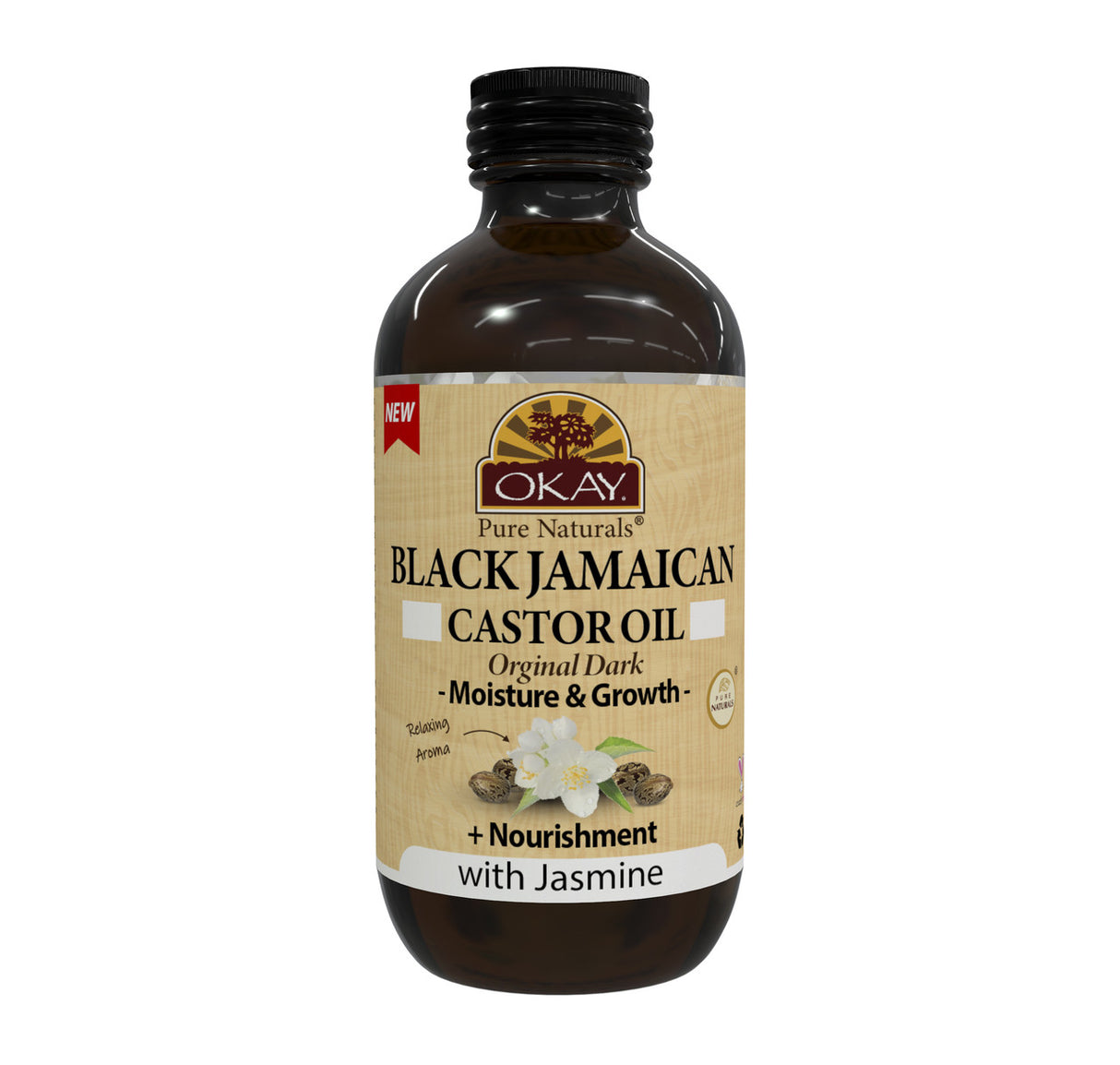 OKAY Pure Natural® Black Jamaican Castor Oil Dark 4oz / 118ml (7 Scents)