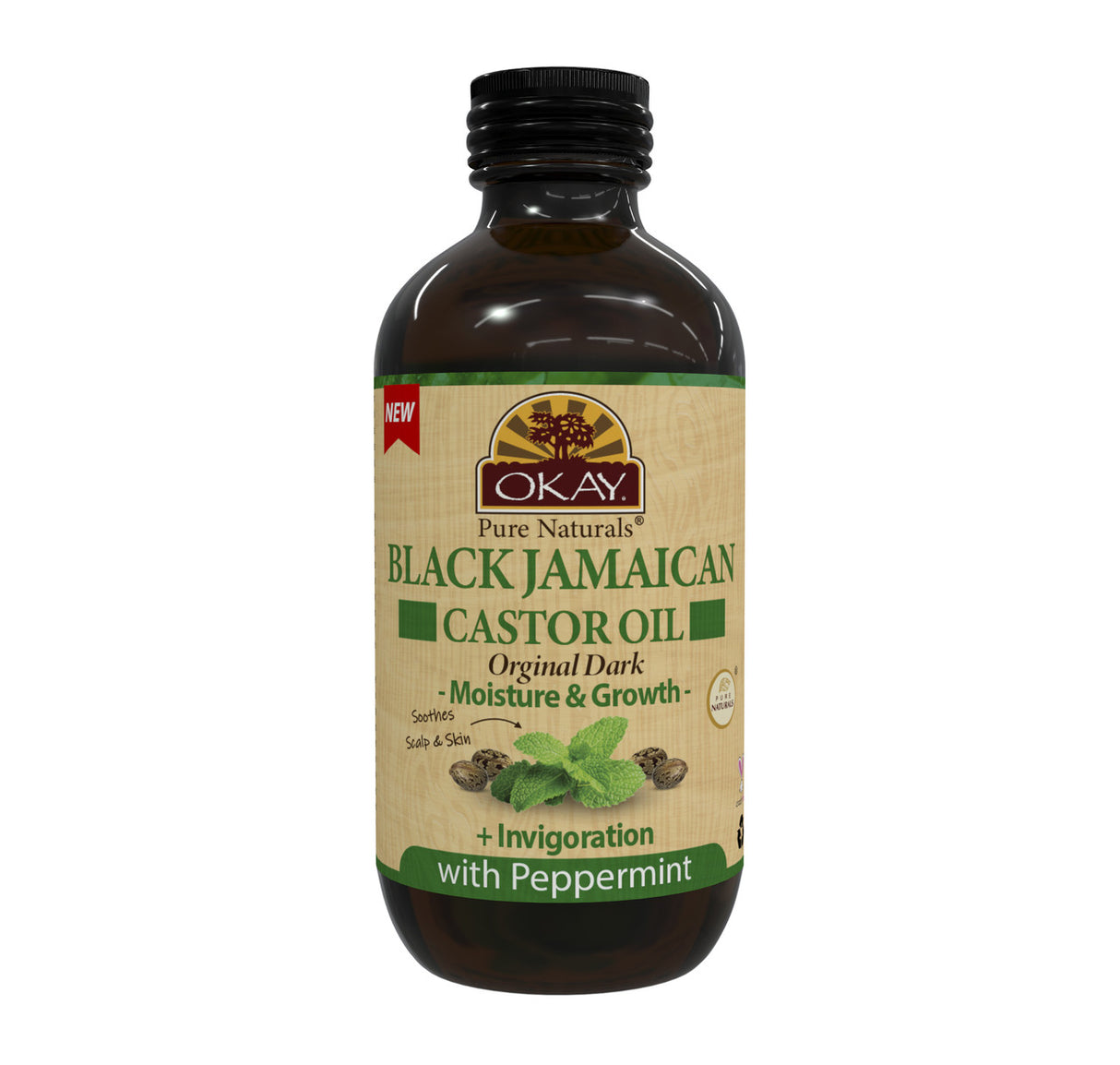 OKAY Pure Natural® Black Jamaican Castor Oil Dark 4oz / 118ml (7 Scents)