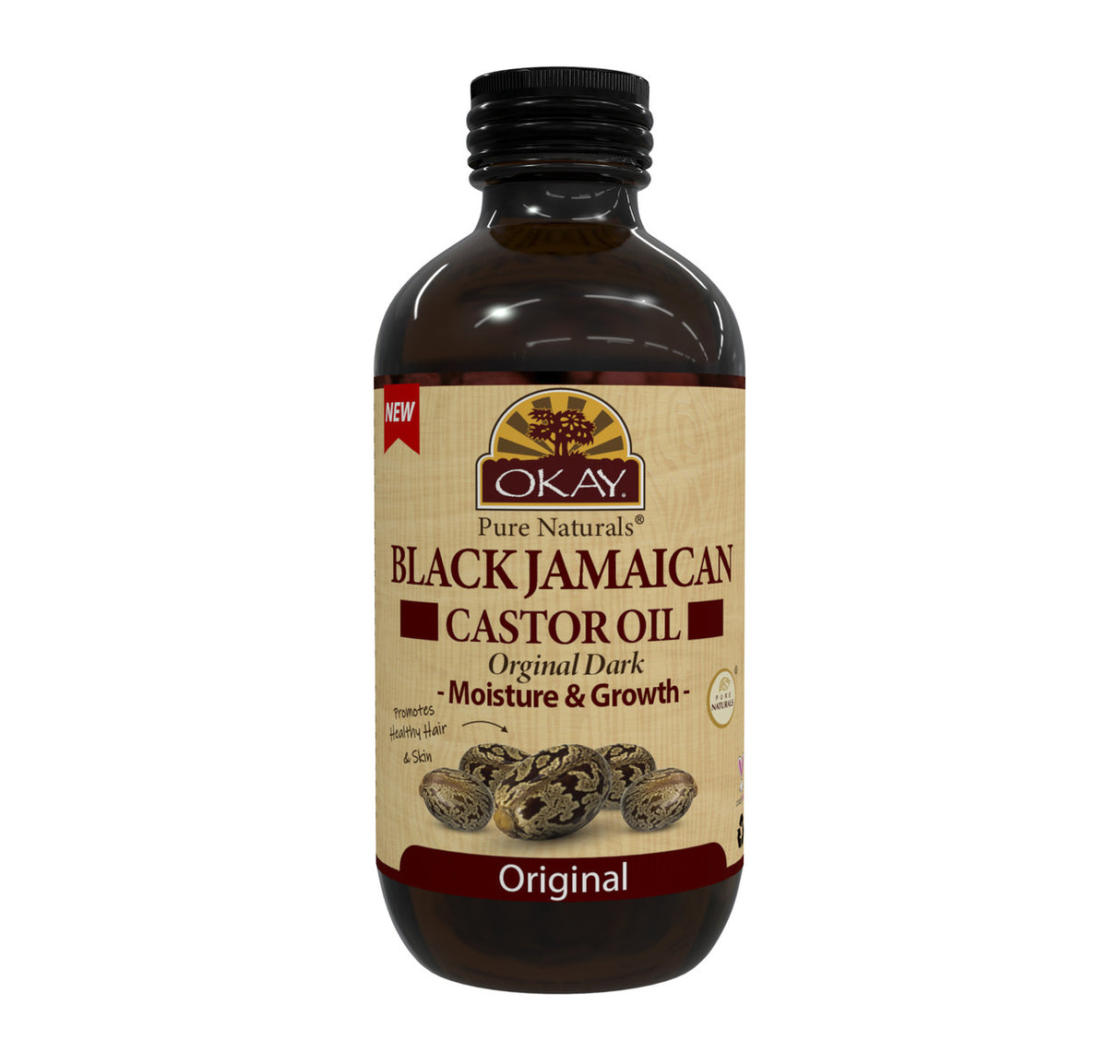 OKAY Pure Natural® Black Jamaican Castor Oil Dark 4oz / 118ml (7 Scents)