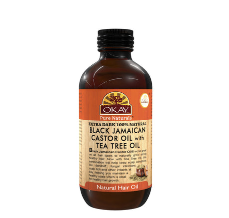 OKAY Pure Natural® Black Jamaican Castor Oil Dark 4oz / 118ml (7 Scents)