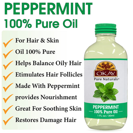 OKAY Pure Natural® 100% Pure Peppermint Essential Oil 1oz/30ml